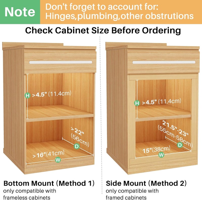 Kitstorack Pull Out Cabinet Organizer, Soft Close Wooden Slide Out Drawers for Pots and Pans, Full-extension Roll Out Shelves for Kitchen Cabinets, Pantry Organization, Bottom & Side Mount(15"W X 21"D x 3.4''H) - Image 3